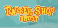 barber shop uncut slot logo