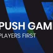 push gaming logo black background