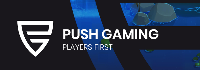 push gaming logo black background