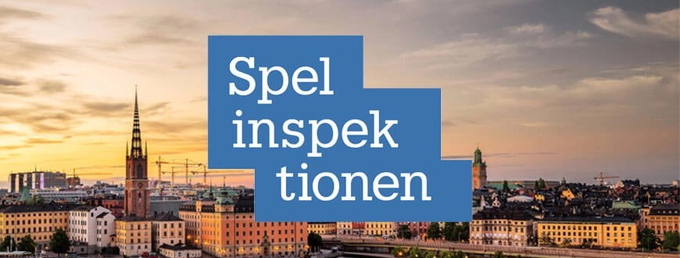 Spelinspektionen text on cityscape background