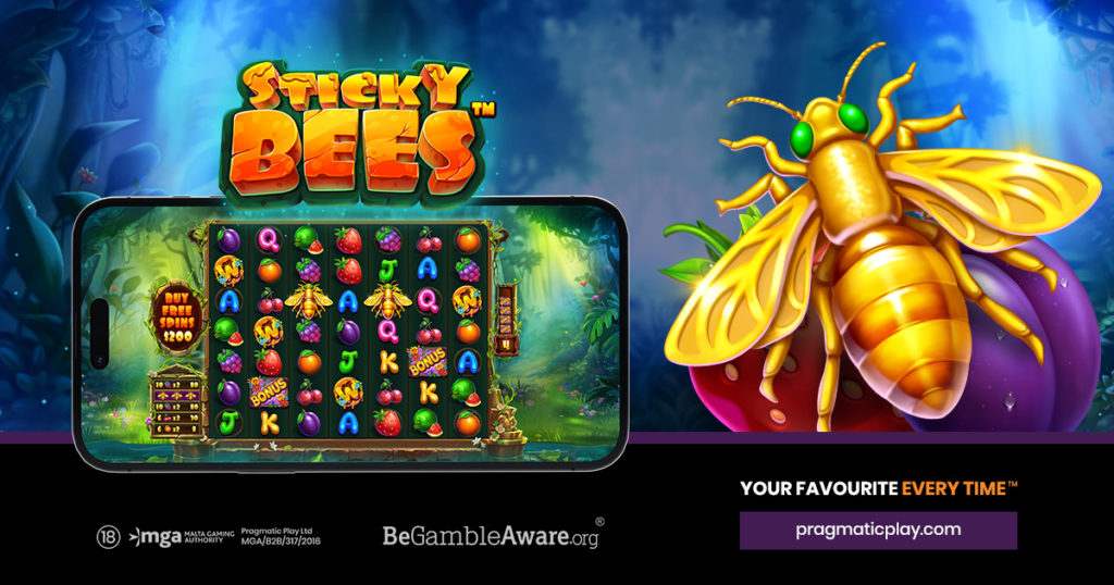 sticky bees slot pragmatic play banner