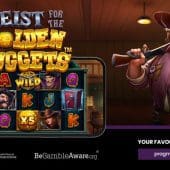 heist for the golden nuggets slot banner