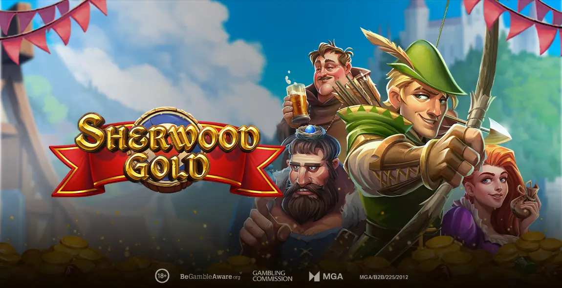 sherwood gold slot from play'n go banner