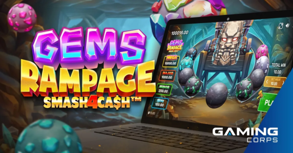 gems rampage smash 4 cash slot banner by gaming corps