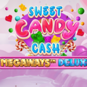 sweet candy cash megaways deluxe slot banner by Iron dog Studio
