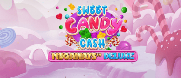 sweet candy cash megaways deluxe slot banner by Iron dog Studio
