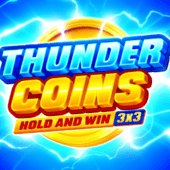 thunder coins hold and spin slot banner by playson