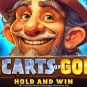 3 carts of gold hold and win slot banner by playson