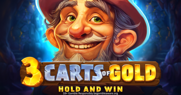 3 carts of gold hold and win slot banner by playson