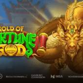 gold of fortune god slot banner by playn go