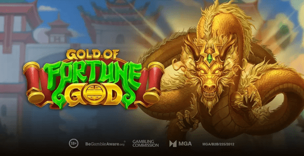 gold of fortune god slot banner by playn go