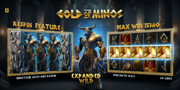gold of minos slot banner by bgaming