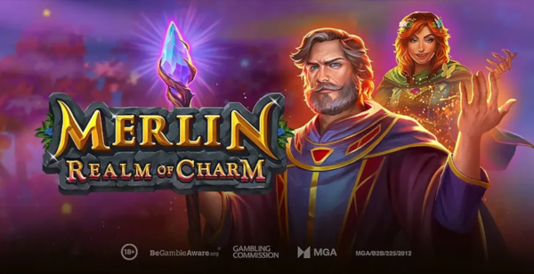 merlin realm of charm slot banner by play'n go