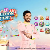 balloon race live slot banner by evolution