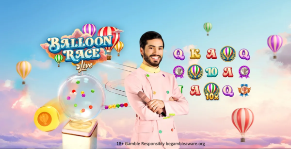 balloon race live slot banner by evolution