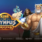 rise of olympus origins slot banner by playn go