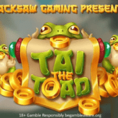 Banner for Tai the Toad slot from Hacksaw Gaming