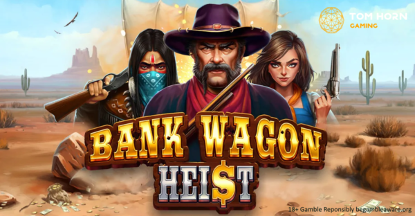 bank wagon heist slot banner by tom horn gaming