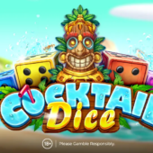 cocktail dice slot banner by amusnet