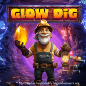 glow dig slot banner by max win gaming