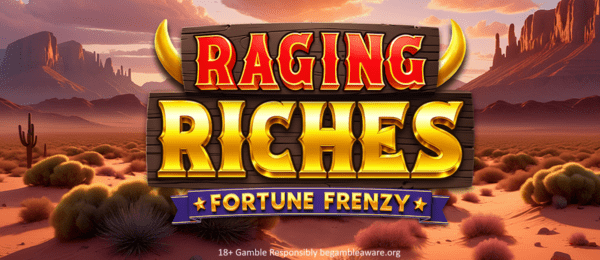 raging riches slot banner by slotmill