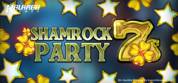 shamrock 7s party slot banner by kalamba games