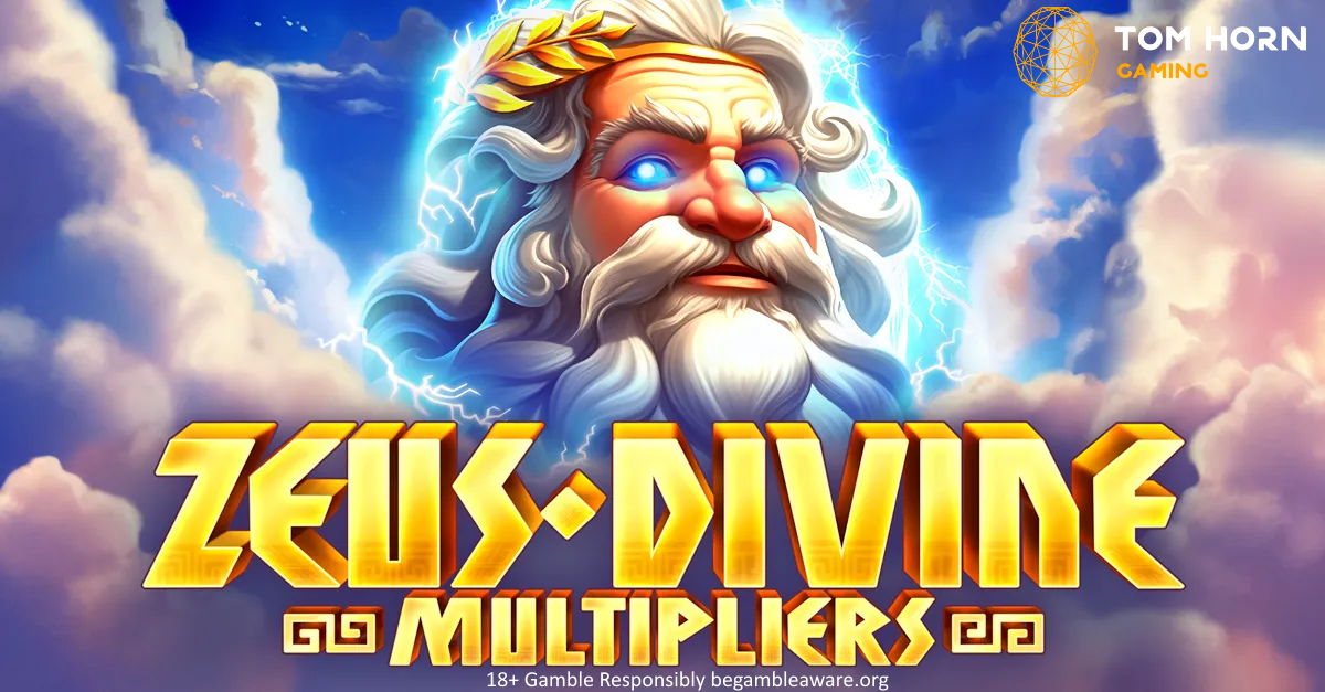 zeus divine multipliers slot banner by tom horn gaming