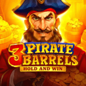 3 pirate barrels hold and win slot banner by playson