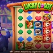 lucky doggy slot banner by tada gaming
