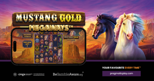 mustang gold megaways slot banner by pragmatic play