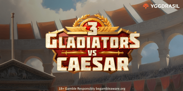 3 gladiators v caesar slot banner by yggdrasil gaming