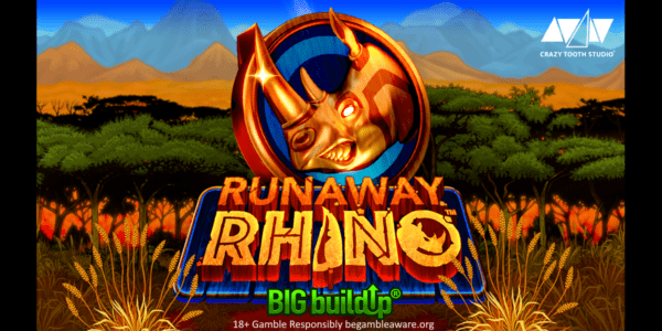 runaway rhino slot banner by crazy tooth studio