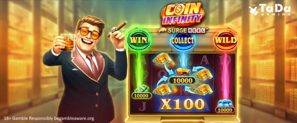 coin infinity surge reel slot banner by tada gaming