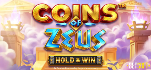 coins of zeus hold and win slot banner by betsoft gaming