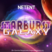 starburst galaxy slot banner by netent