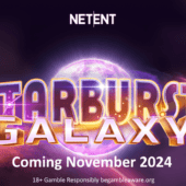 starburst galaxy slot coming soon banner by netent