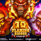 10 flaming bisons slot banner by push gaming