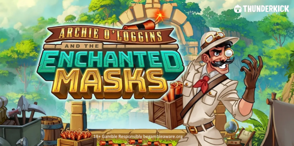 archie o'loggins and the enchanted masks slot banner by thunderkick