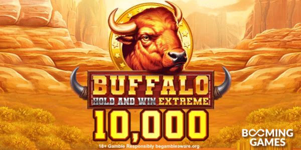 buffalo hold and win extreme 10000 slot banner by booming games