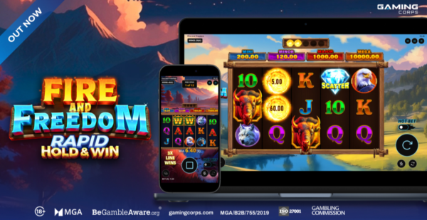 fire and freedom rapid hold and win slot banner by gaming corps