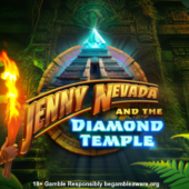 jenny nevada and the diamond temple slot banner by rival