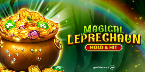magical leprechaun hold and hit slot banner by spinomenal