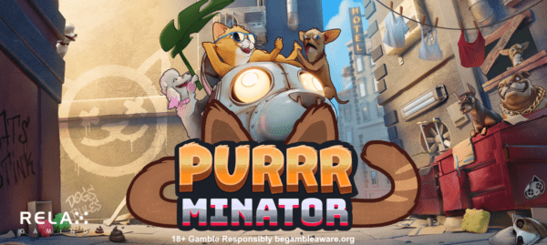 purrrminator slot baner by relax gaming