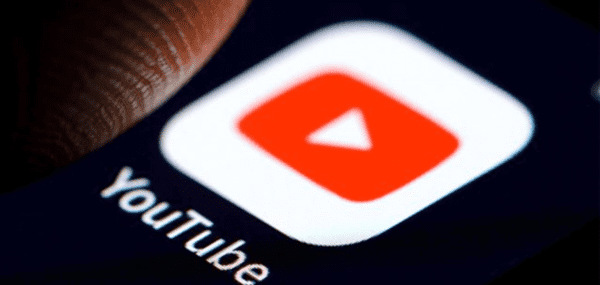 Youtube app with a finger about to press it