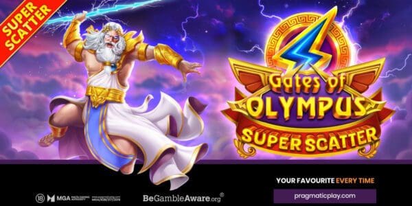 banner for gates of Olympus super scatter slot by pragmatic play