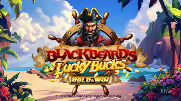 Banner of Blackbeard’s Lucky Bucks Hold & Win by Rival