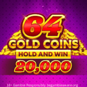 Banner of 64 Gold Coins Hold and Win 20000 by Booming Games