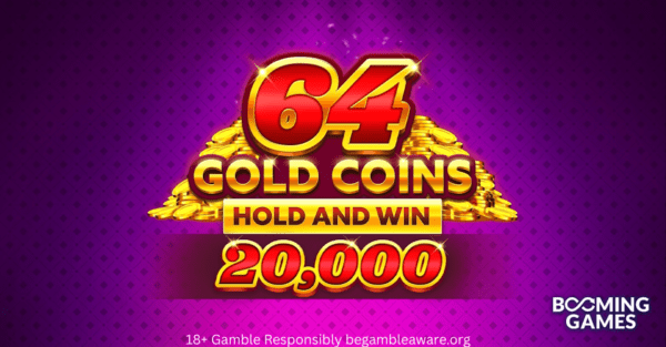 Banner of 64 Gold Coins Hold and Win 20000 by Booming Games