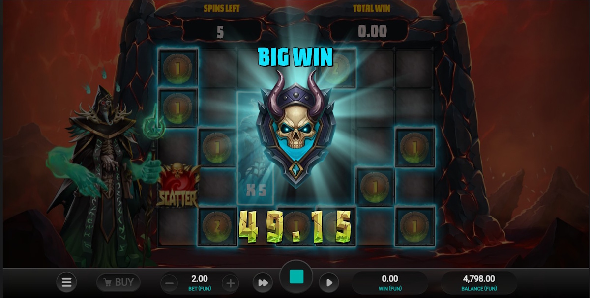 A big win in Necromancer’s Gate by Relax Gaming