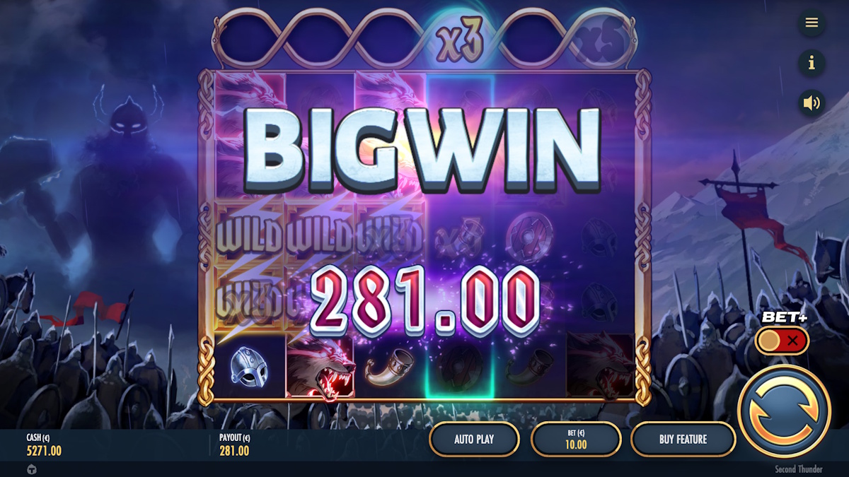 A big win in Second Thunder by Thunderkick